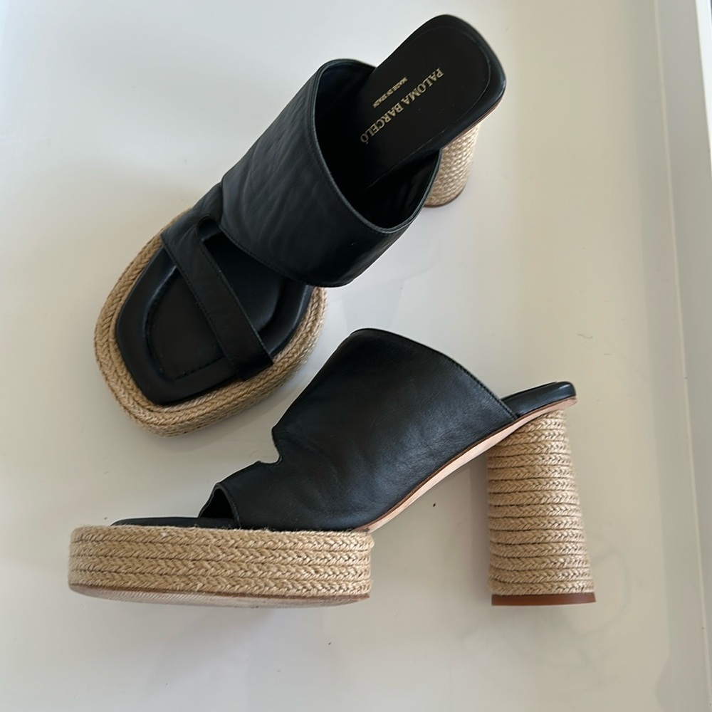 *Sold* Paloma Barcelo Platform Raffia Sandal